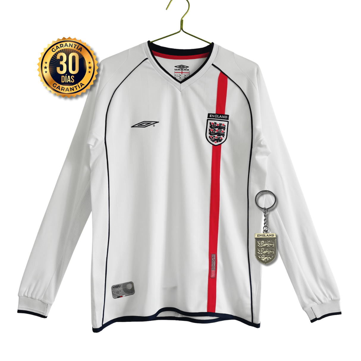 CAMISETA INGLATERRA I 2002 HOMBRE (RETRO) MANGA LARGA