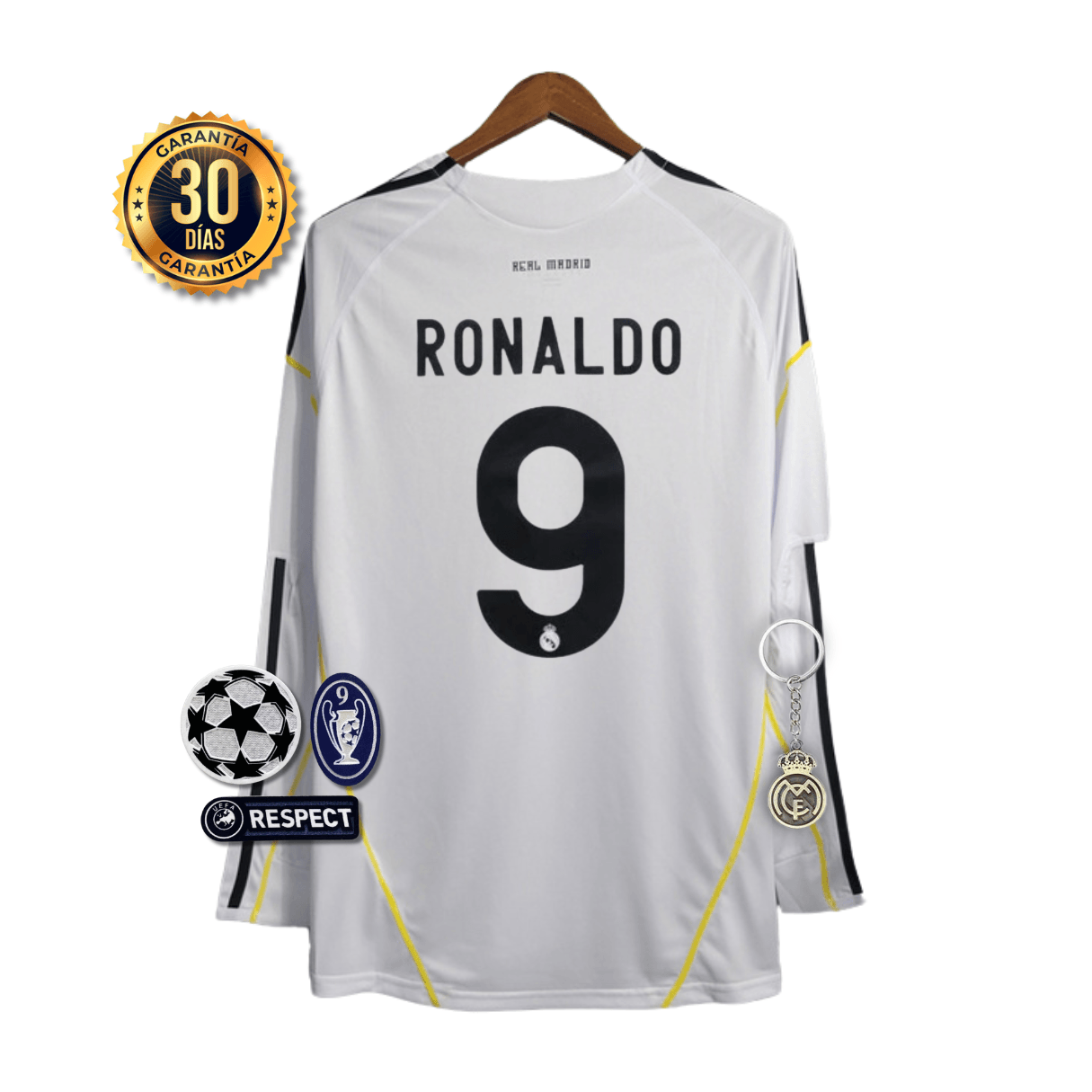 CAMISETA REAL MADRID I 09/10 HOMBRE (RETRO) MANGA LARGA