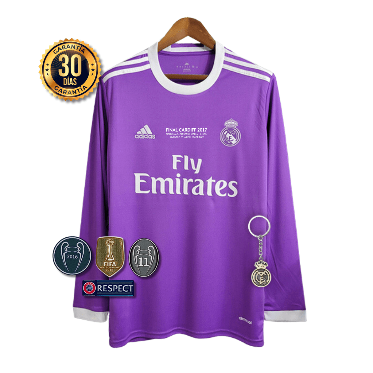 CAMISETA REAL MADRID II 16/17 HOMBRE (RETRO) MANGA LARGA